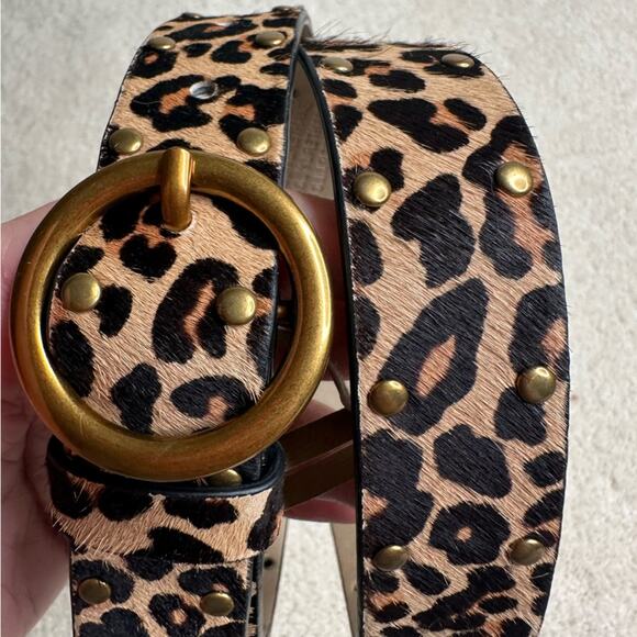 Urban Outfitters Brown and Gold Belt with Circular Buckle - Picture 2 of 7